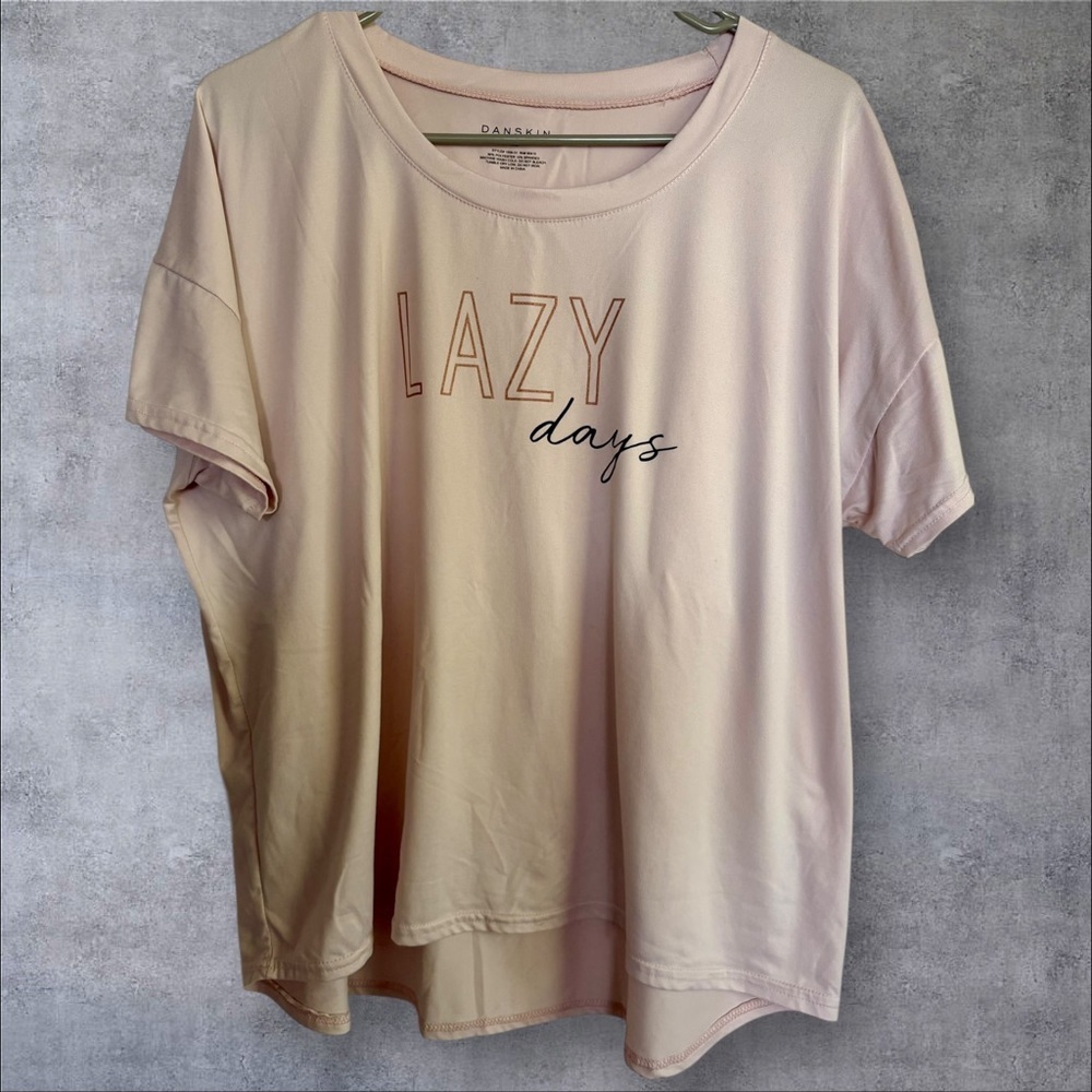 Danskin Light Pink Lazy Days Tee